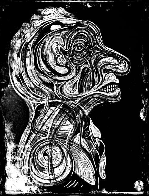 Original Prints: Monochrome Mounted Premium Canvas Prints - Ras Steyn : The Engineer in Room 101