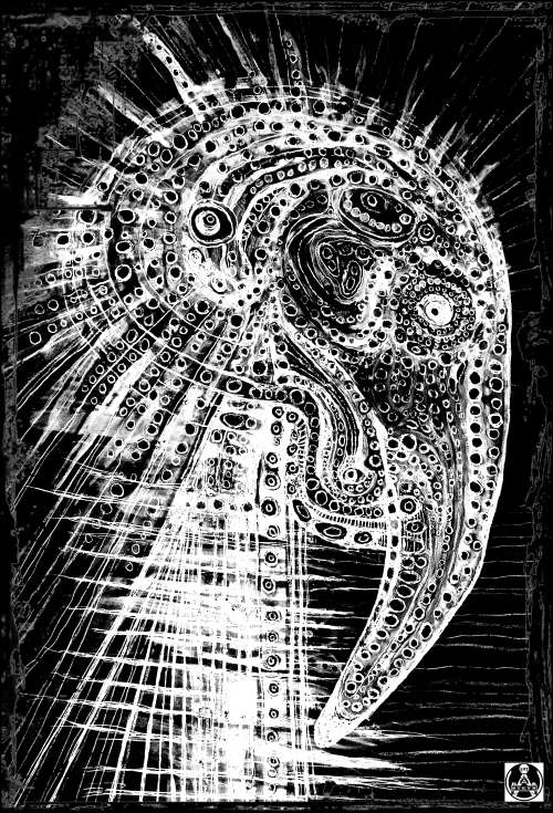 Original Art: `Psychodelic Cellophane in Black` - A1 SiZE - Premium Mounted Canvas***
