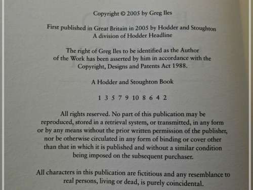 GREG ILES:Blood Memory - 2005 - First UK Edition Hardcover + 1st Impression - Hodderand Stoughton***