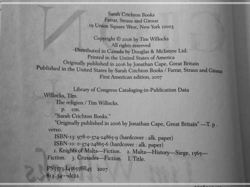 TIM WILLOCKS - The Religion - First American Edition + 1st Printing 2007 - CONDITION: Like New*