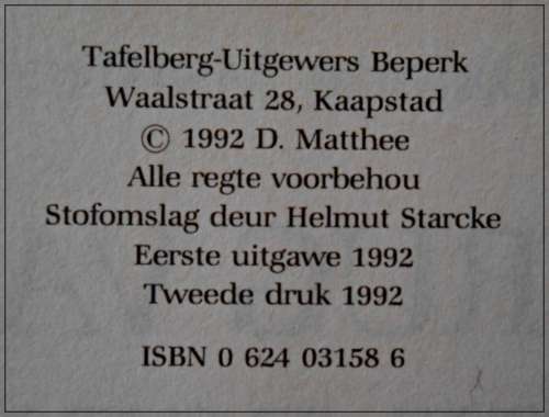 DALENE MATTHEE - Brug van die Esels - Hardeband met Goeie Stofomslag - 1ste Uitgawe, 2de Druk 1992