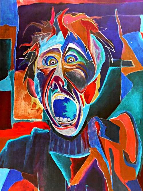 The Shining Shriek by Surrealist Pioneer Ras Steyn [MFA] - High Gloss Colour Print - 420MM by 297MM