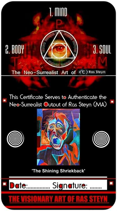 The Shining Shriek by Surrealist Pioneer Ras Steyn [MFA] - High Gloss Colour Print - 420MM by 297MM