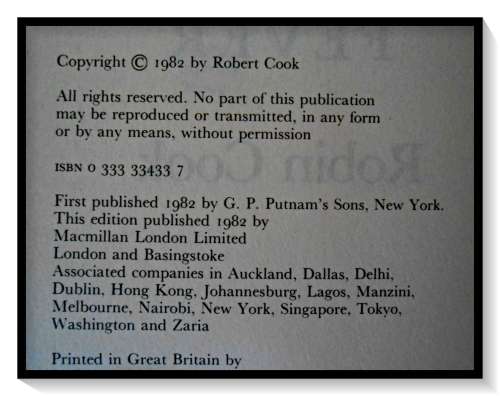 ROBIN COOK - Fever - First British Edition - Macmillan - 1982 - Large Hardback with Dust-jacket*