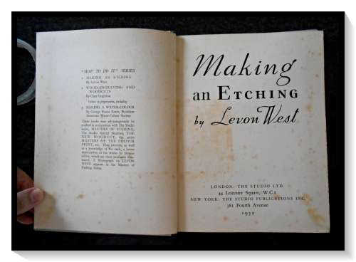 Making an Etching by Levon West - Hardcover with Full Plates - 1932 - London - The Studo Ltd.