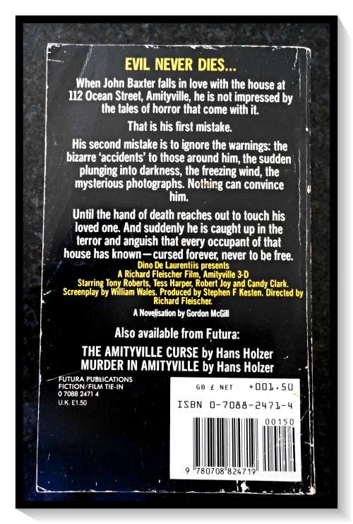 Amityville 3-D: Gordon McGill - Movie Tie-In - A FUTURA First Edition - 1984 - VG Condition*