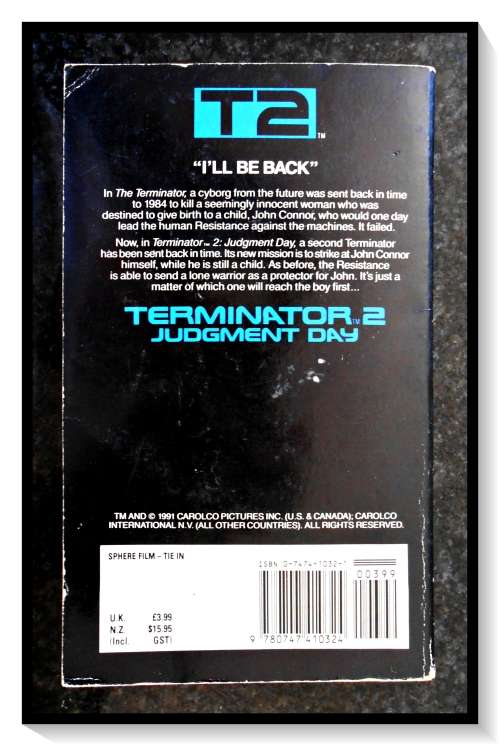 TERMINATOR 2 T2: Judgement Day by Randall Frakes - Collectible Movie tie-in - Sphere Books