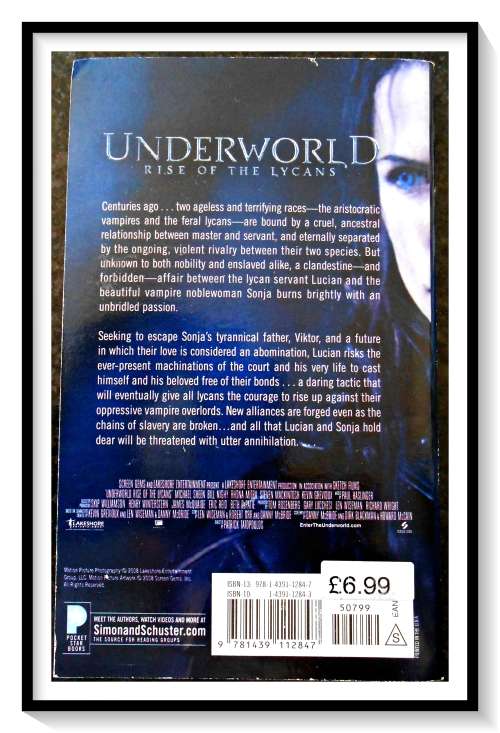 UNDERWORLD: Rise of the Lycans - GREG COX - 1ST Ed. + 1st Print 2009 - POCKET STAR: USA