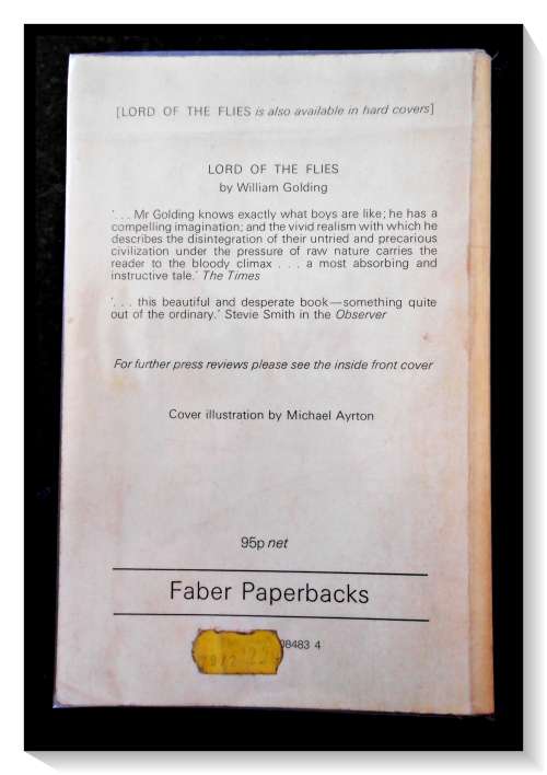 WILLIAM GOLDING: Lord of the Flies - FABER Publishing - 1978 - In VG Condition*
