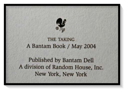 DEAN KOONTZ - THE TAKING - FIRST EDITION HARDCOVER - MAY 2004 - RANDOM HOUSE