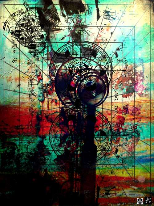 Original Abstract Art: DEAD OVER HEELS by Surrealist Ras Steyn [MFA] - 2X Gallery Prints Available*