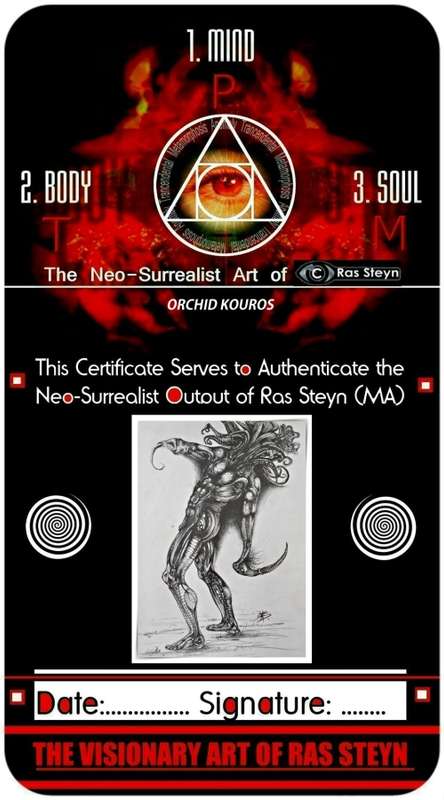 Original Art: Orchid Kouros by Surrealist Pioneer Ras Steyn - 210MM X 297MM - Lead Pencil*
