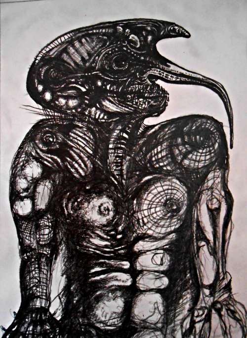 Original Art: FUNKY MONSTERS: Lenny the Loan Shark - Lead Pencil - 210mm x 297mm - Ras Steyn (Mfa)