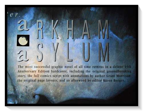 ARKHAM ASYLUM HC 2004 15th Anniversary Edition, 1st Edition Grant Morrison - LIKE NEW*****