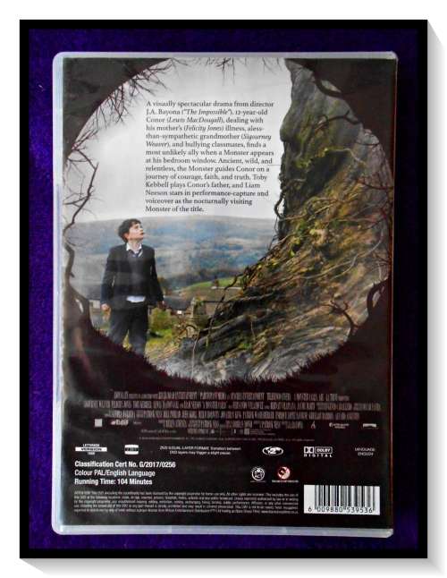 A Monster Calls - GENRE: A Drama Fantasy - DVD - Region 2 - Disc & Cover in Excellent Condition****