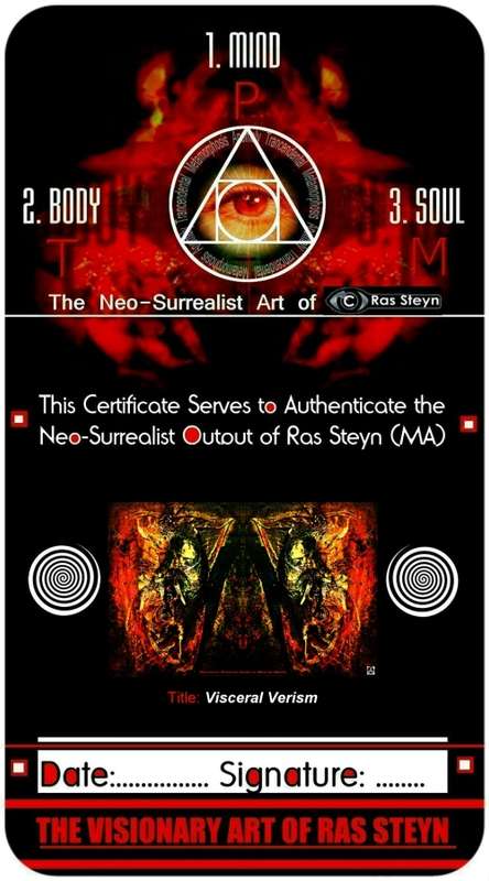 SURREALISM: Visceral Verism Kills a Meaty Moth - SINGLE EDITION PRINT by Surrealist Ras Steyn [MFA]