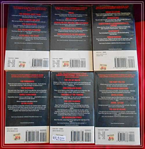 Clive Barker, Books of Blood Volume 1 - 6 - Sphere Publishers - All 6X in Very Good Condition*****
