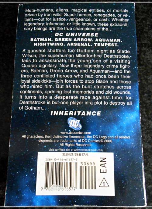 DC UNIVERSE - INHERITANCE BY DEVIN GRAYSON - WARNER June 2006 1st Printing USA
