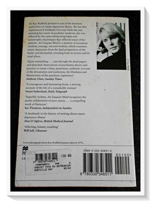 KAY REDFIELD JAMISON: An Unquiet Mind - Memoir of Moods and Madness - Softcover See images*