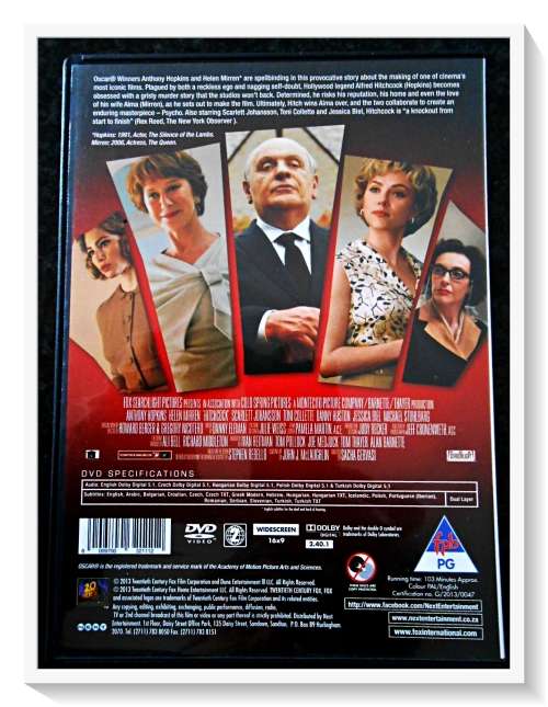 HITCHCOCK - Biography - Anthony Hopkins - 16VN - DVD -Region 2 - In Excellent Condition***