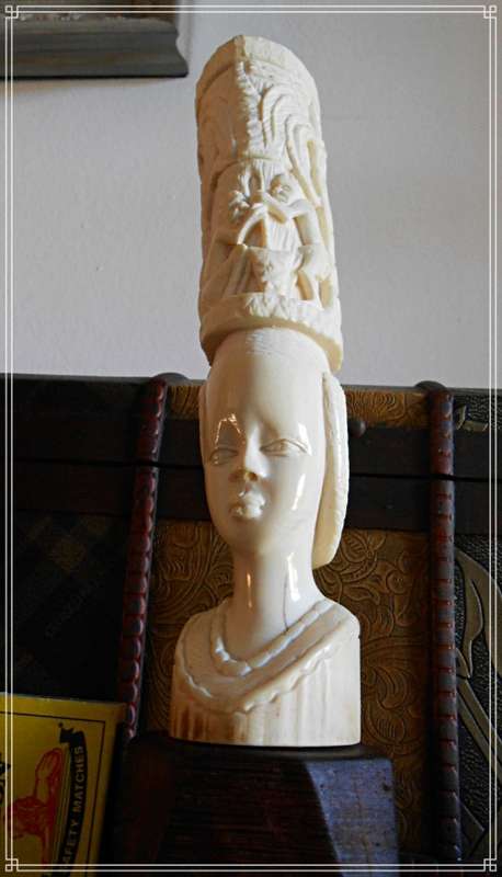 Antique Ivory Figure Carving - Loxodonta Dentine Artwork from Ghana Africa * Final PRICE DROP***