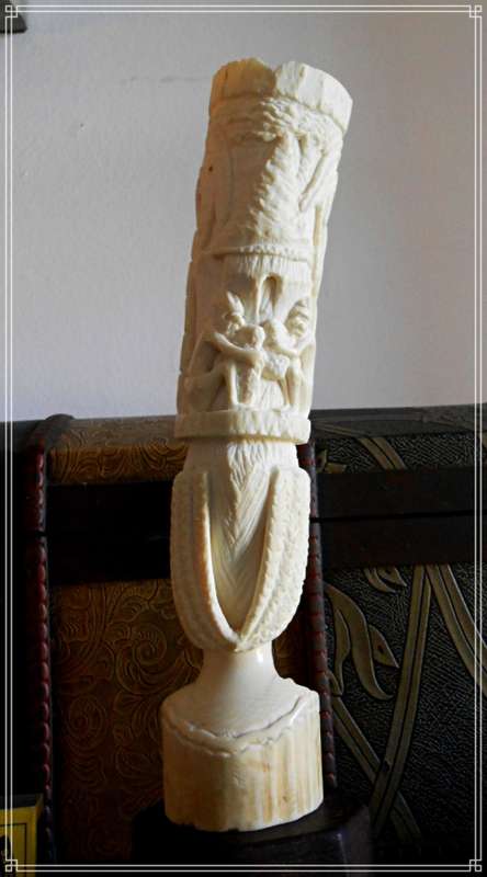 Antique Ivory Figure Carving - Loxodonta Dentine Artwork from Ghana Africa * Final PRICE DROP***
