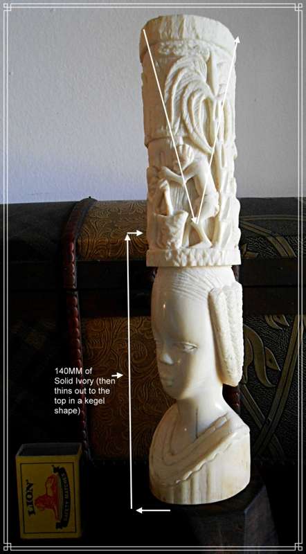 Antique Ivory Figure Carving - Loxodonta Dentine Artwork from Ghana Africa * Final PRICE DROP***