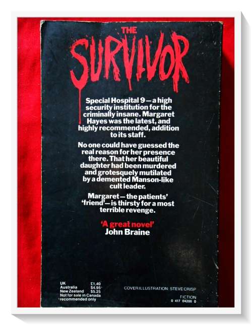 The Survivor by SYDNEY SMITH - PAPERBACKS FROM HELL - 1ST AMERICAN EDITION 1980 MAGNUM PRESS