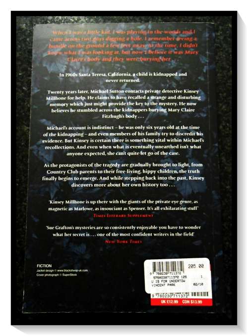 Sue Grafton: U is for Undertow - Large Softcover - HarperCollins - Condition: B+