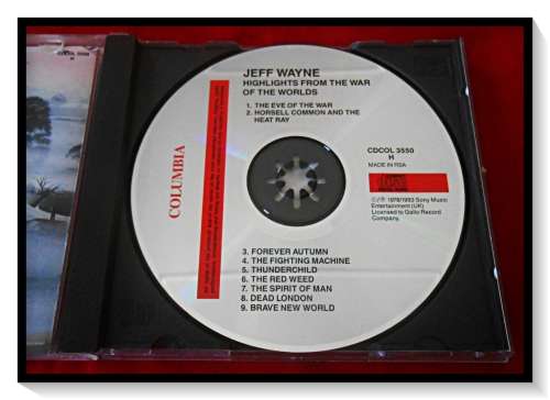 Jeff Wayne: The War of the Worlds - Columbia - 1993 - Booklet & Disc Condition: Very Good*