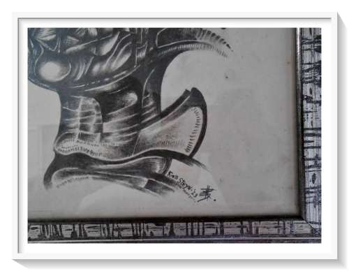 Original Drawing: Title: Navaho Reborn by SA Surrealist Artist Ras Steyn [MFA] - 300MM by 410MM