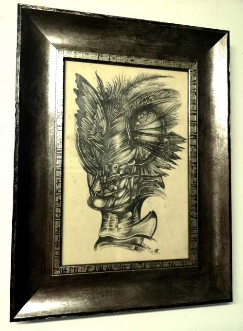 Original Drawing: Title: Navaho Reborn by SA Surrealist Artist Ras Steyn [MFA] - 300MM by 410MM