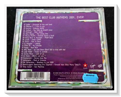 Dance: The Best Club Anthems 2001 - VIRGIN Records SA - Booklet & Disc in Excellent Condition*