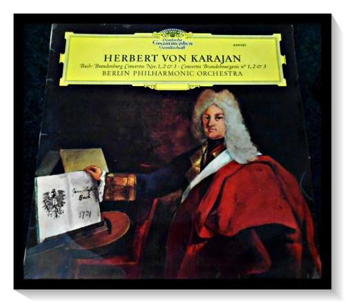 BACH: German Philharmonic Orchestra - Herbert Von Karajan - LP Cover & Record in Very Good Condition