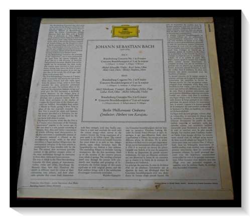 BACH: German Philharmonic Orchestra - Herbert Von Karajan - LP Cover & Record in Very Good Condition