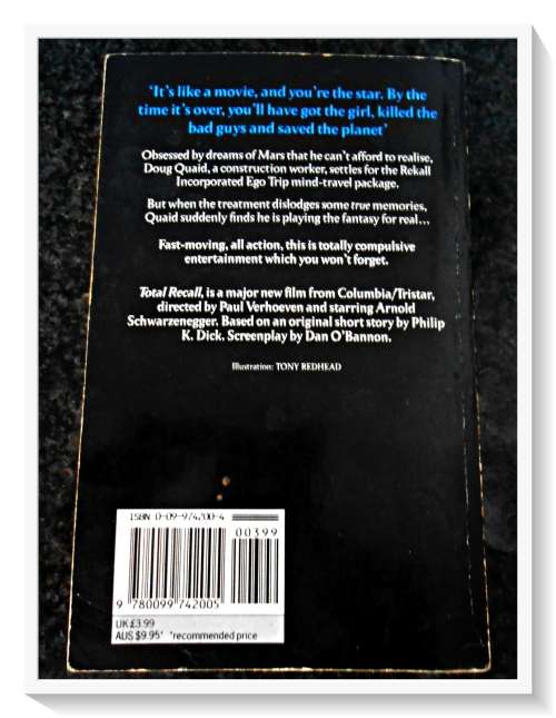 TOTAL RECALL by PIERS ANTHONY - A Legend Book 1990 - Condition: B to B+