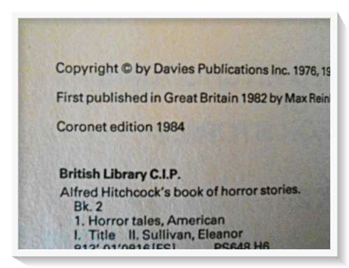 Alfred Hitchcock`s Book of Horror Stories II - Paperbacks from Hell - CORONET BOOKS 1984 (B)
