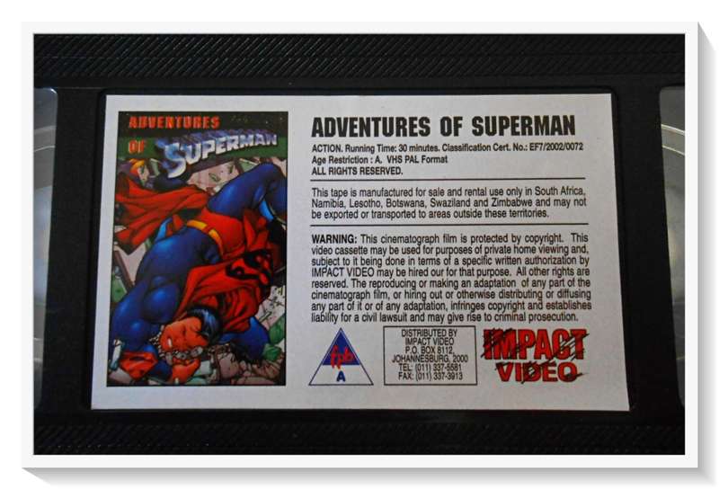 Adventures of Superman - Animation - VHS - All Ages - Condition: Slipcase & Video Casstte Good*