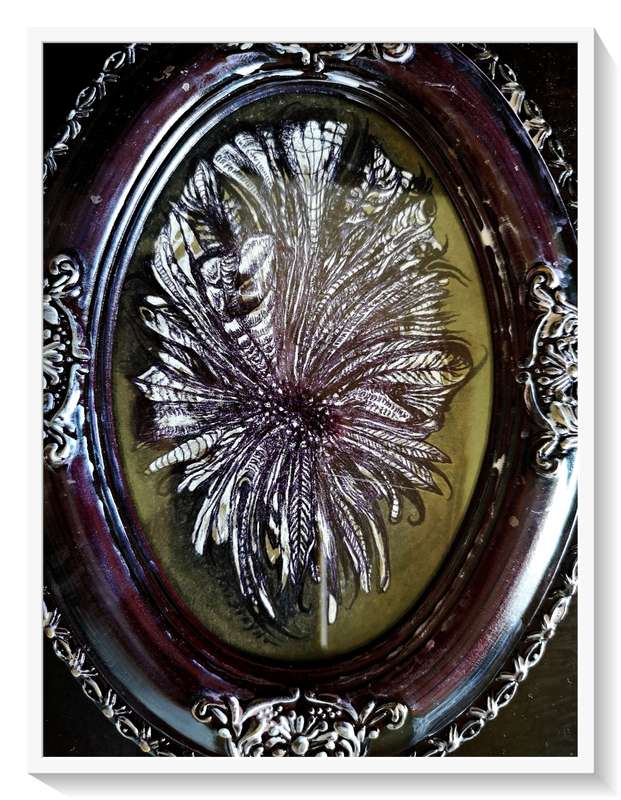 Original Art: `Black Orchid` - Meticulous Black Ink Uni-Ball Pen Drawing - By Artist Ras Steyn (MFA)