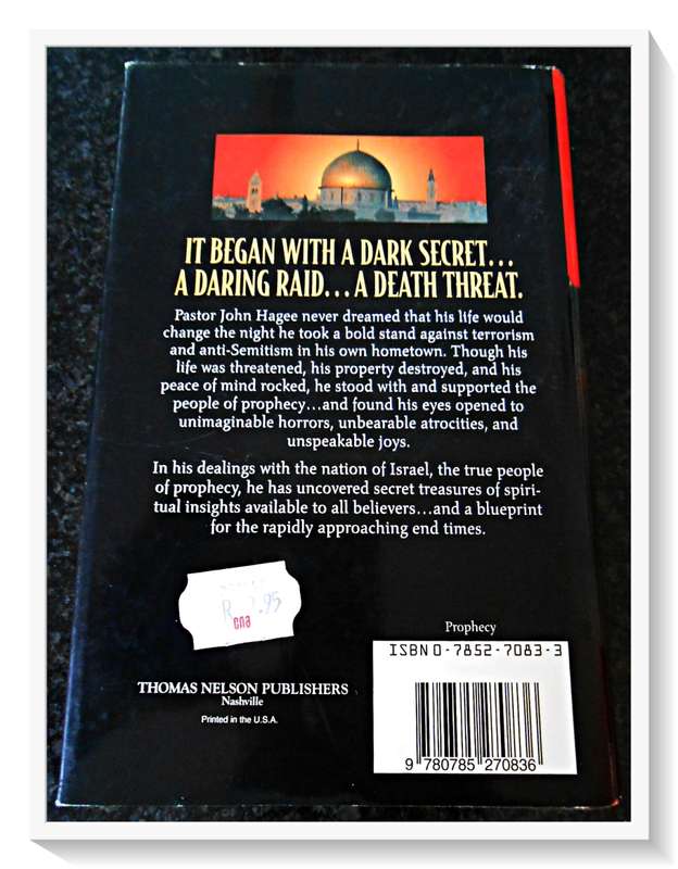 JOHN HAGEE: Final Dawn over Jerusalem - First Edition + 1st Print - Hardcover 1998 (B+)