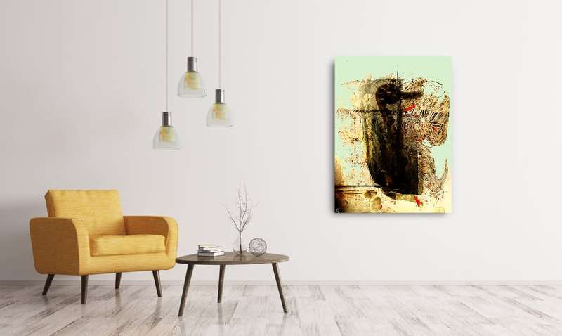 Original Abstraction: Title: Mesolithic Relic by Surrealist Pioneer Ras Steyn - Single Edition 1/1