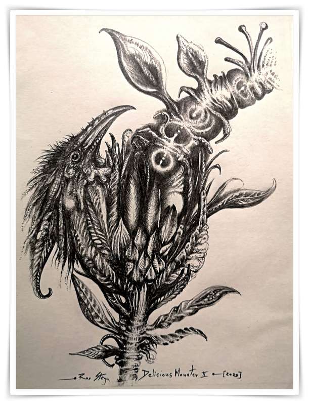 Series: Delicious Monster II (Number 2 ) by Ras Steyn Lead Pencil Drawing [248mm by 168mm]