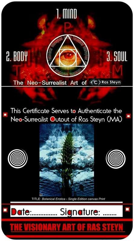 Abstract Photography - Title: Botanical Erotica 1/1 by Ras Steyn [MFA] - Extra Strong Mounted Canvas