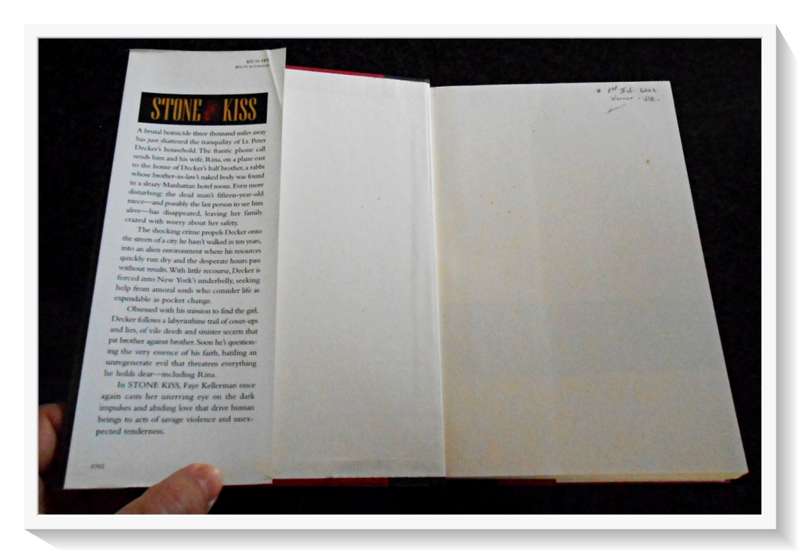 Stone Kiss by FAYE KELLERMAN - First Edition Hardback 2002 - Warner Books - B+ to A