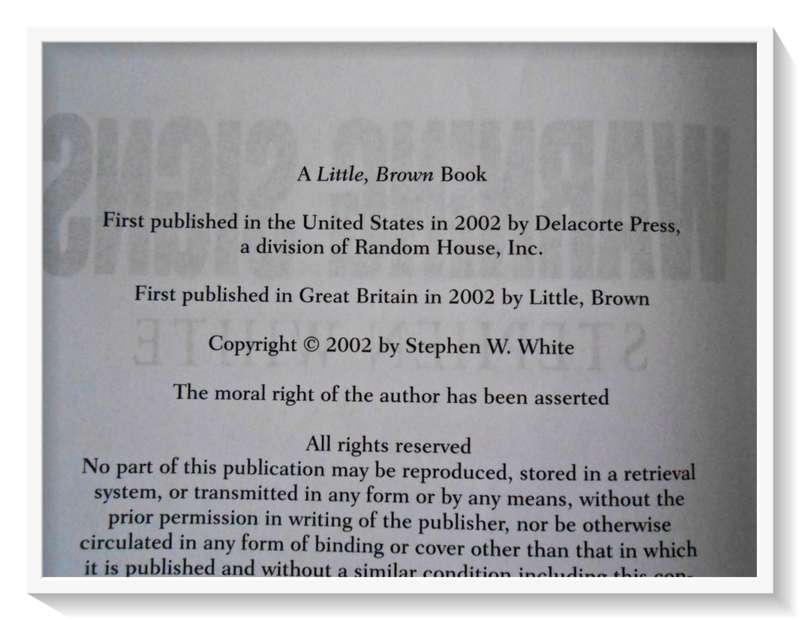 Warning Signs by Stephen White - UNCORRECTED PROOF COPY - 2002 - Little Brown - Cond. B+