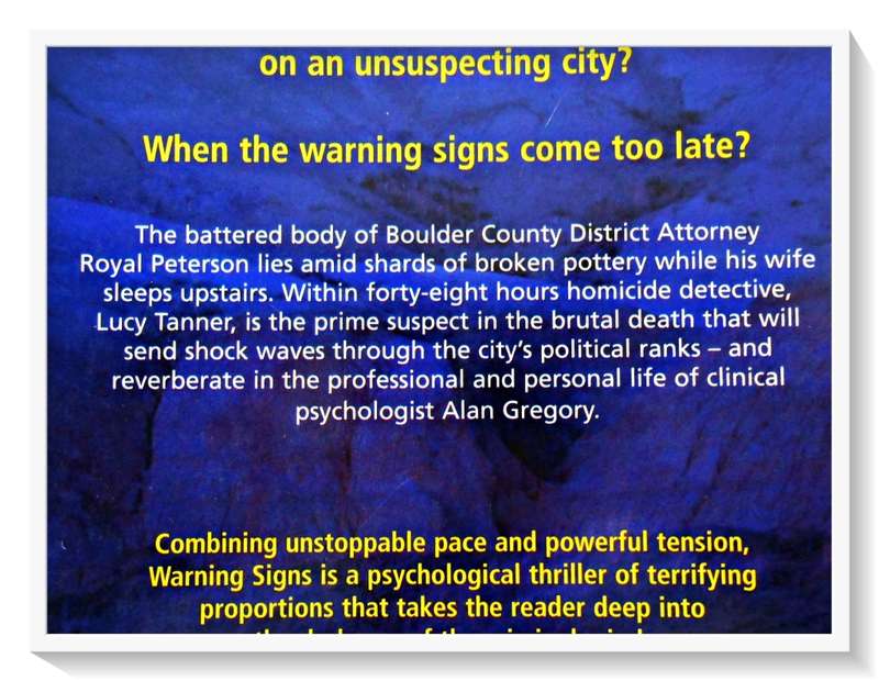 Warning Signs by Stephen White - UNCORRECTED PROOF COPY - 2002 - Little Brown - Cond. B+