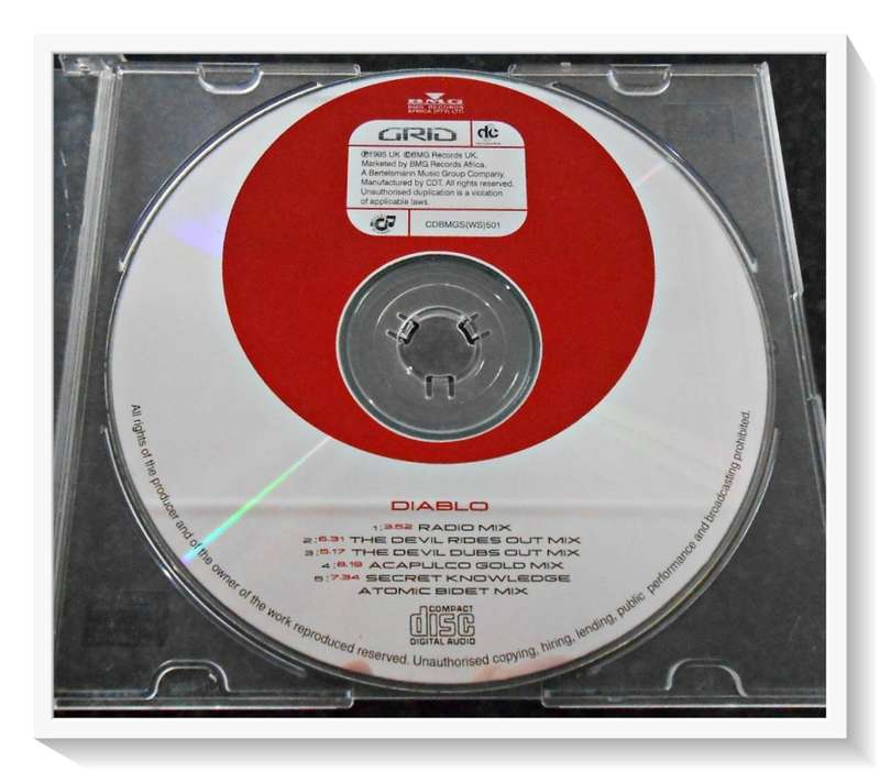 GRID: DIABLO - CD Single - Issued 1995 - Rare Disc - Disc & Cover in Very Good + Condition*
