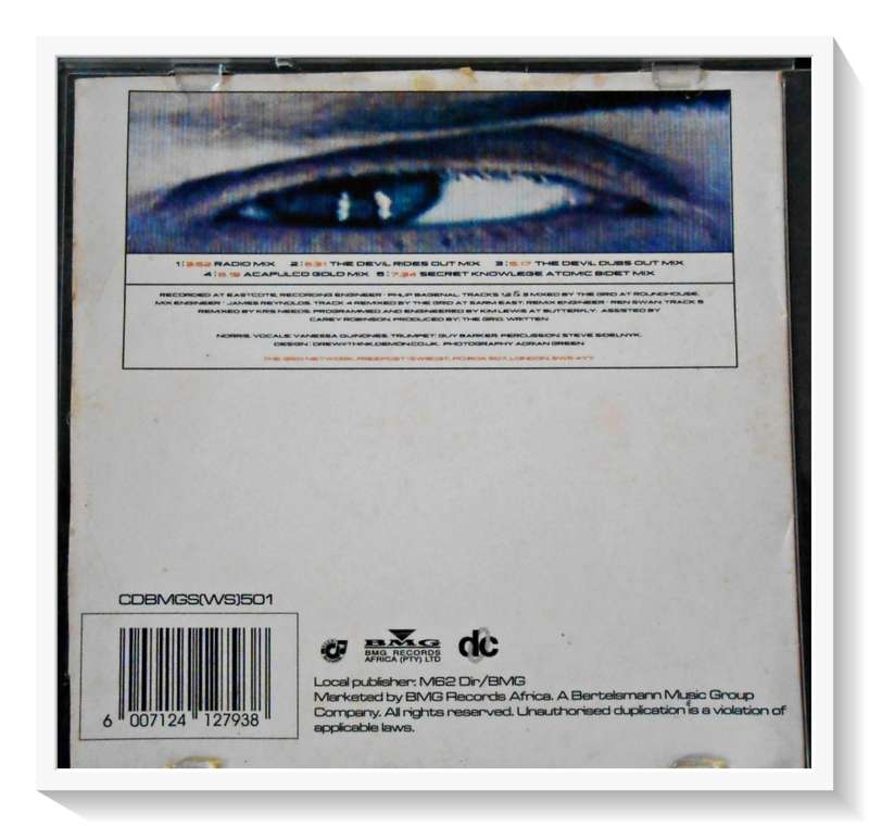 GRID: DIABLO - CD Single - Issued 1995 - Rare Disc - Disc & Cover in Very Good + Condition*