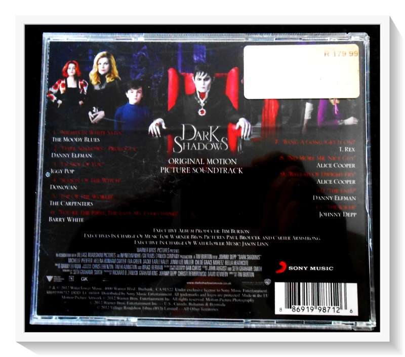 DARK SHADOWS - Soundtrack - Tim Burton - 2012 - SONY Music - WaterTower Music - VG Condition*