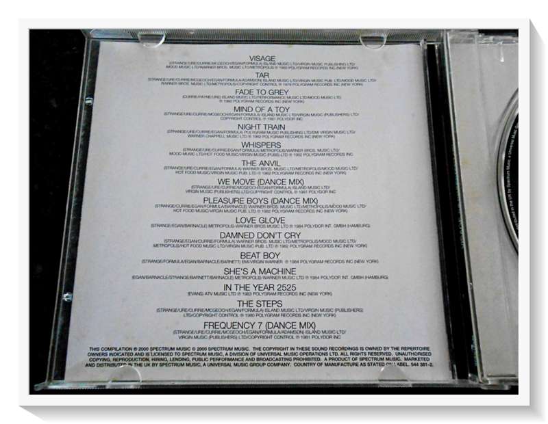 VISAGE: The Damned Don`t Cry - 2000 - SPECTRUM Records - Disc & Booklet in Excellent Condition*